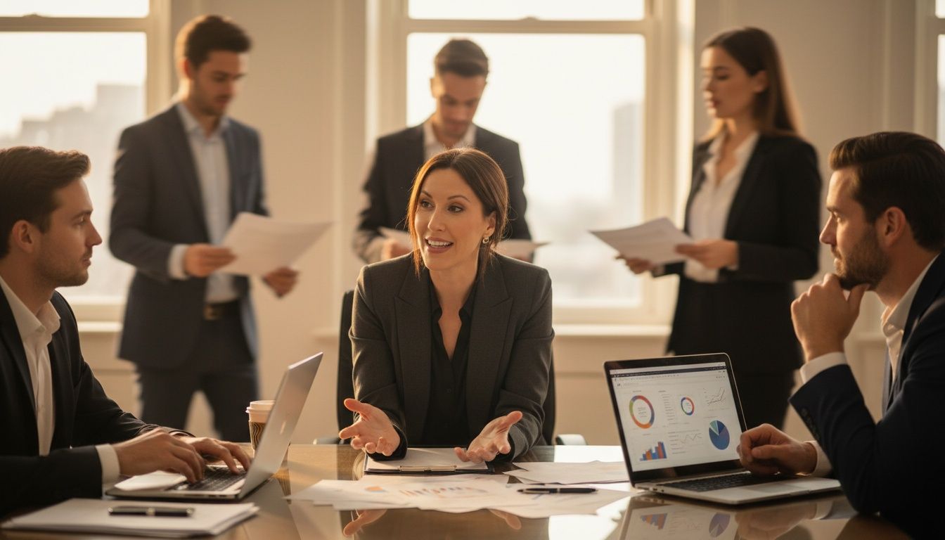 Calm leadership in a busy office as a composed leader stays focused under pressure