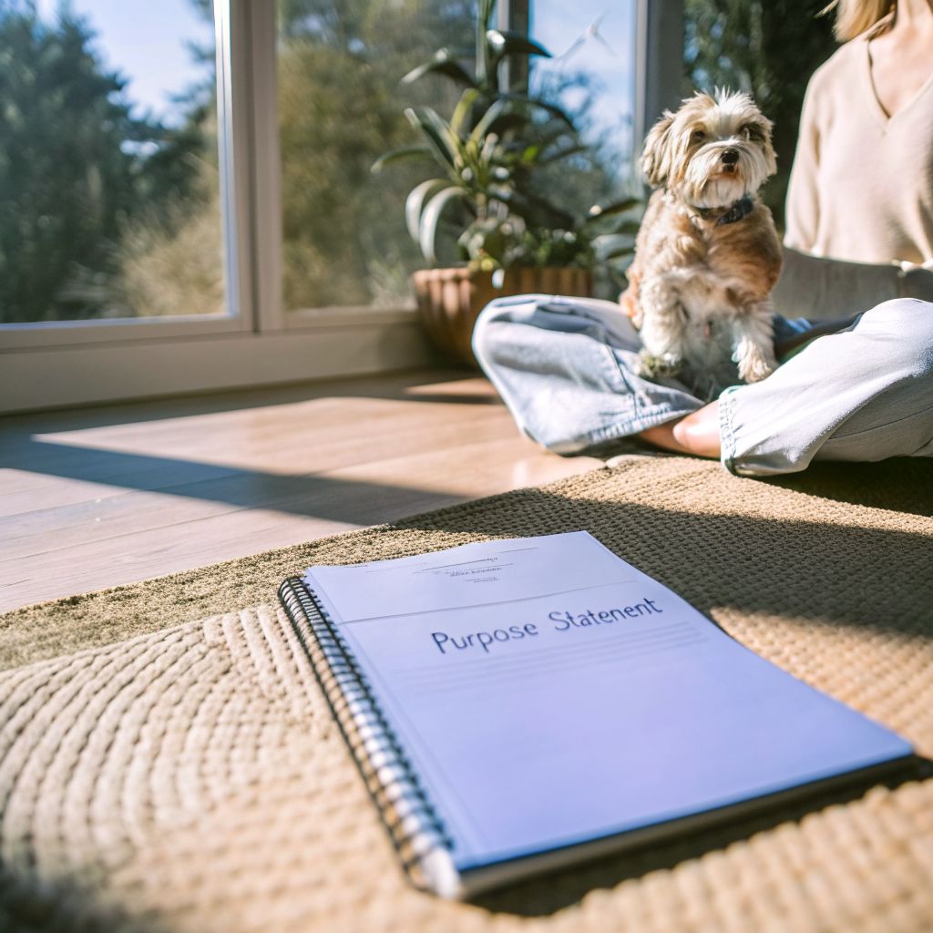 Woman sitting on the floor with a small rescue dog