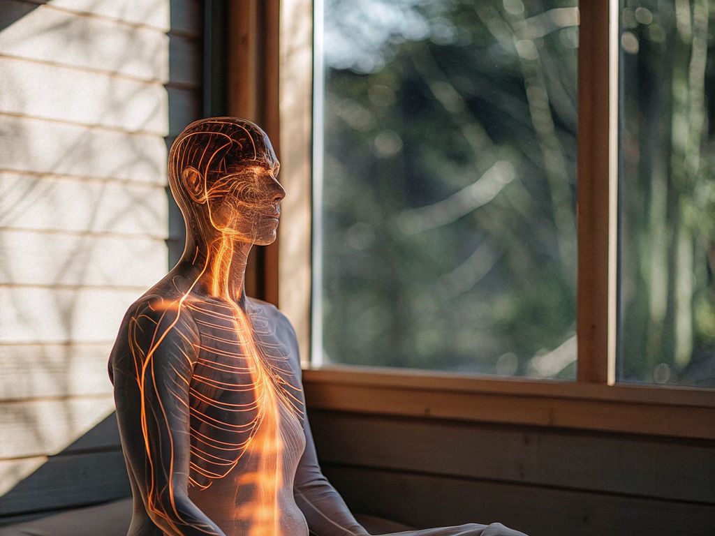 human body showing nervous system pathways