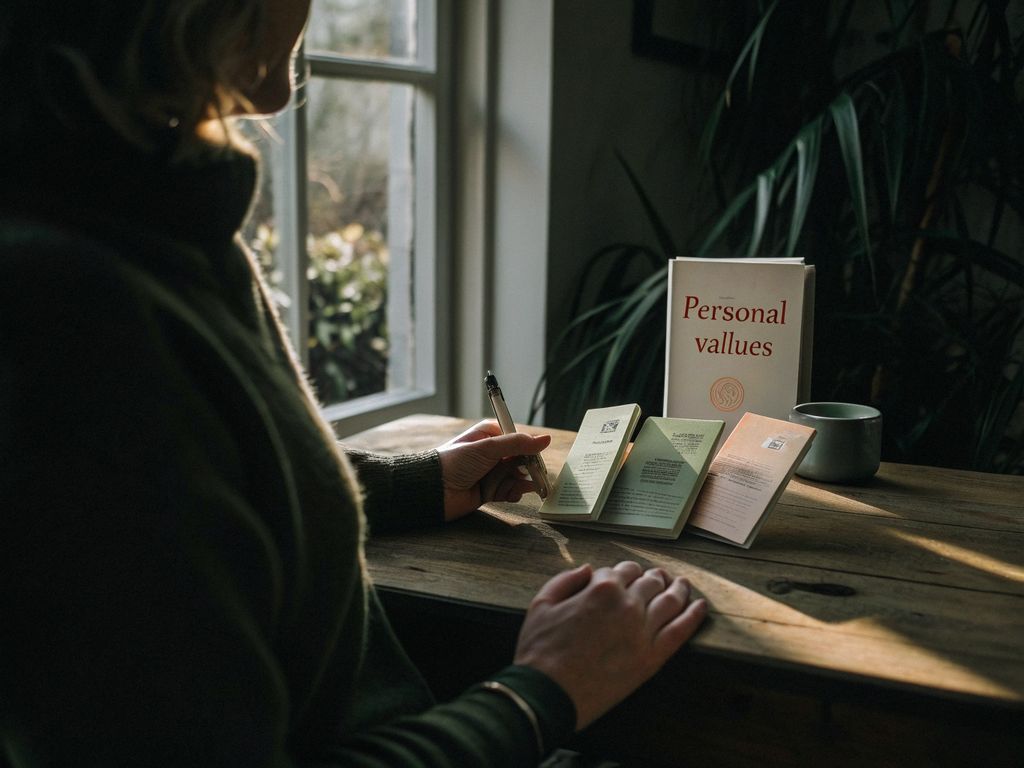 woman alone at kitchen table spread with calendar pages