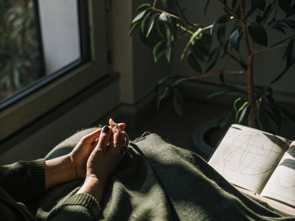 person quietly reflecting before receiving medical news