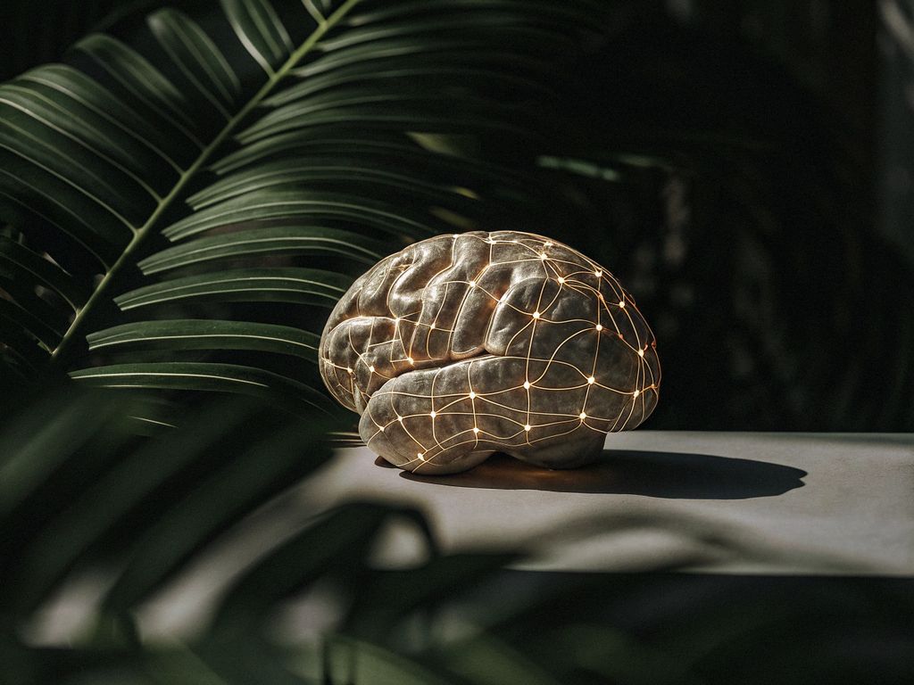 abstract code overlay on a brain