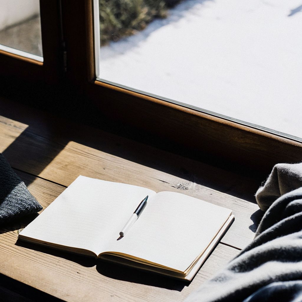 tired person staring at an open notebook