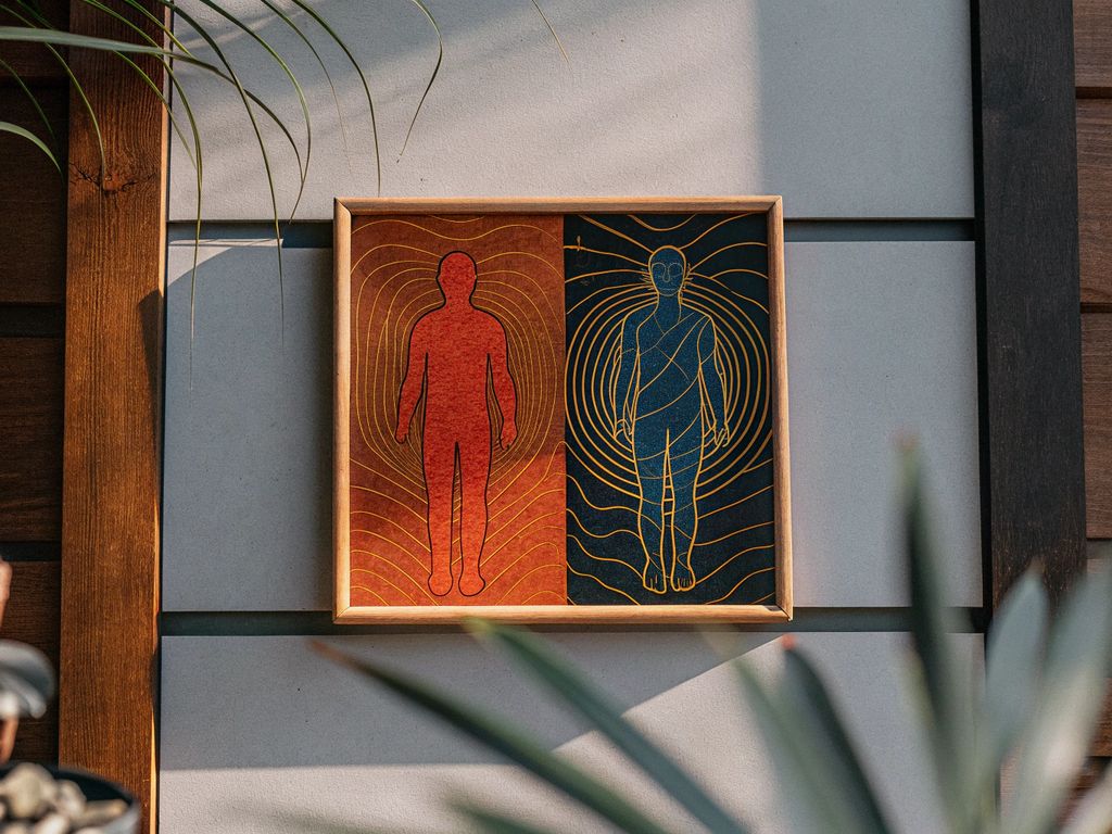 illustration of stressed and calm nervous system states