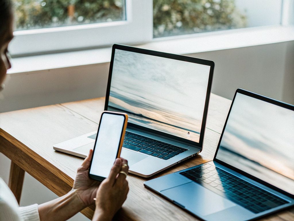multiple screens reflecting varying emotional states