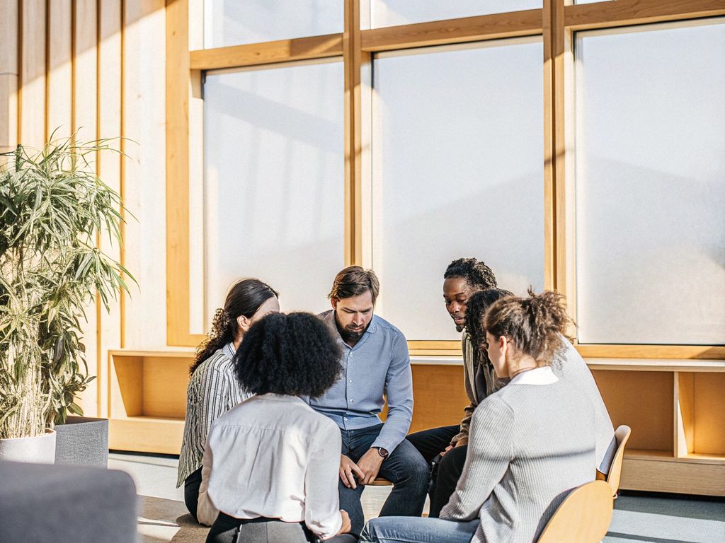 Diverse team in open discussion