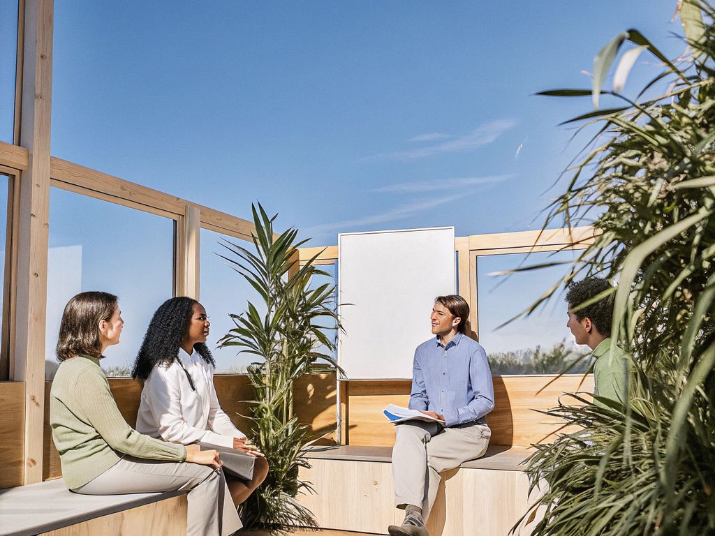 diverse team in a circle, leader listening attentively