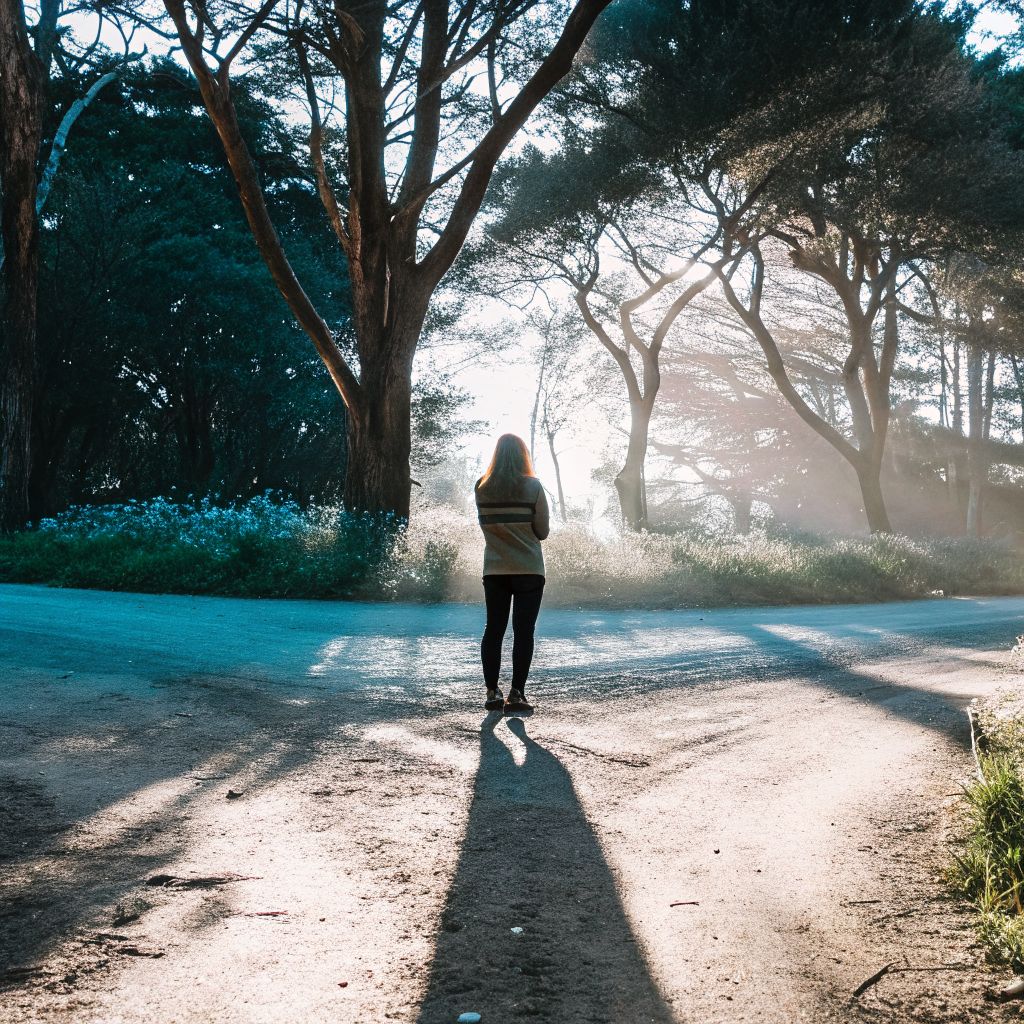 Inner alignment at a crossroads: person standing still, choosing a direction