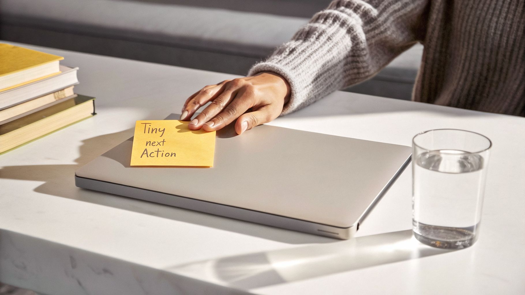 Inner transformation begins with a small next step after closing a laptop