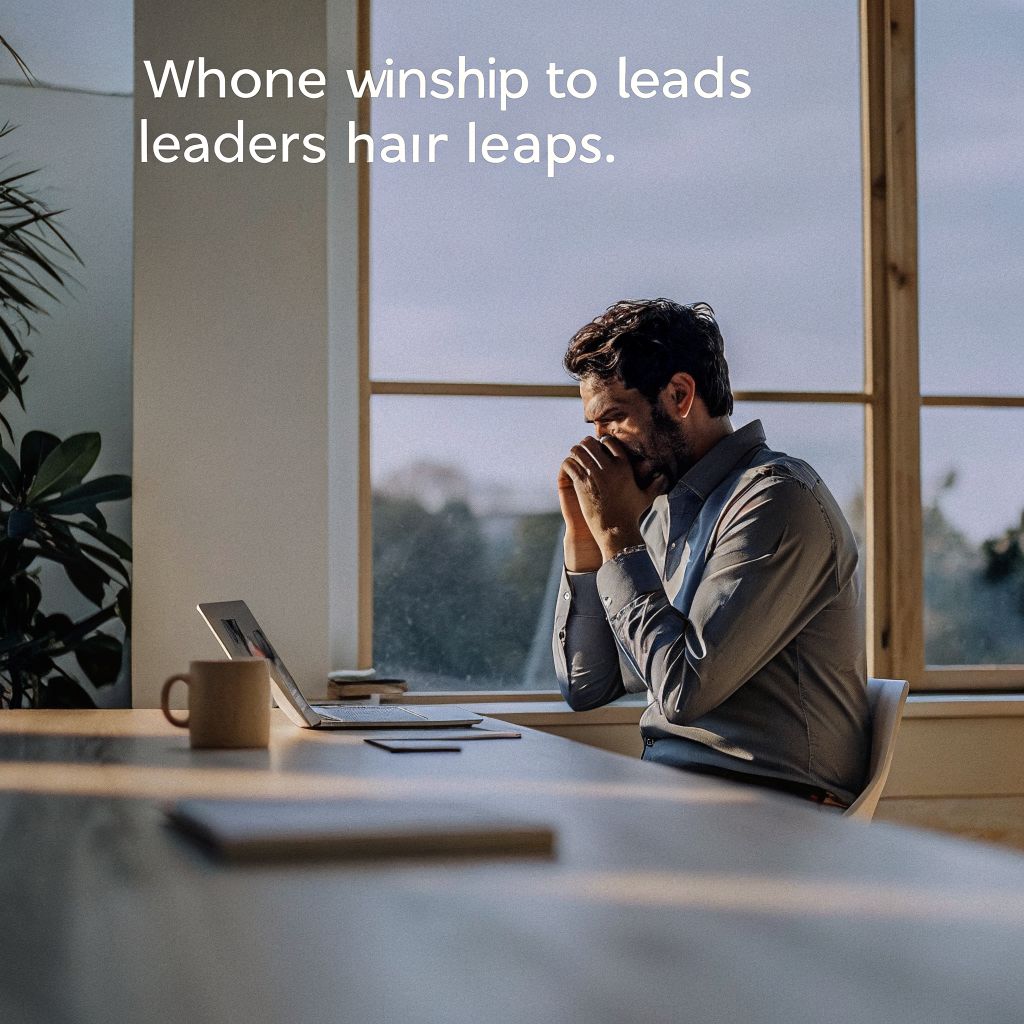 leader alone at dusk in a quiet office
