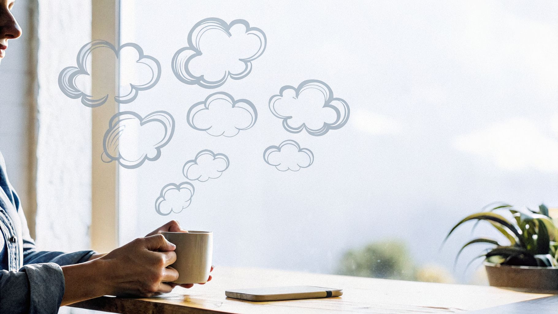 Emotional identity and routines: calm habit while stormy thoughts hover overhead