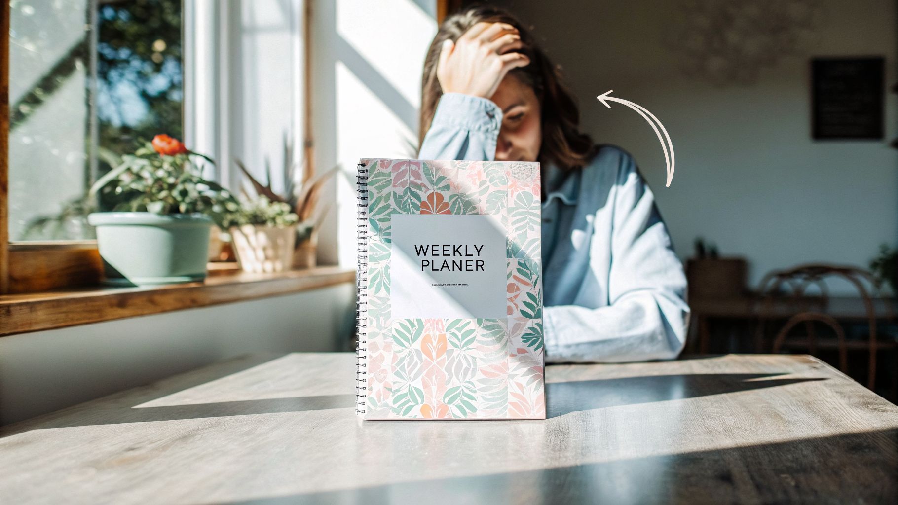 Emotional identity and habit snap-back loop shown beside a weekly plan