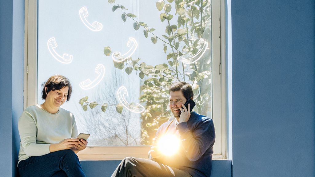 Person surrounded by phone notifications as energy flows where attention goes toward one beam of focus